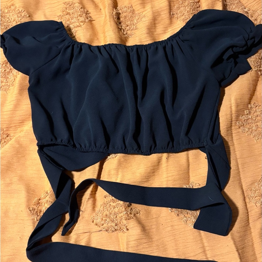 Elegant Navy Blue Women's Top